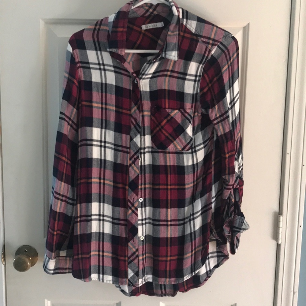 Pink/ white flannel size small